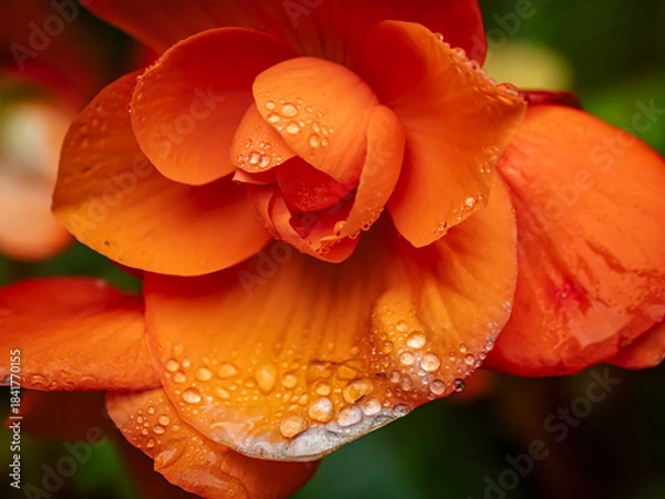 Obraz Bright Orange Begonia Bloom Close-Up
