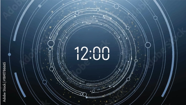 Obraz 12 Second Countdown Timer on Futuristic Technology Ring HUD Interface Background