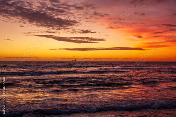 Obraz Ship at sunset
