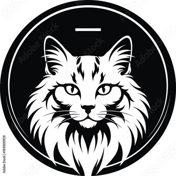 Fototapeta Wolf Head Mascot Logo Circle Emblem Vector