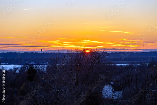 Obraz sunrise over the river