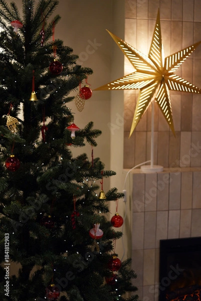 Obraz Christmas tree in the house