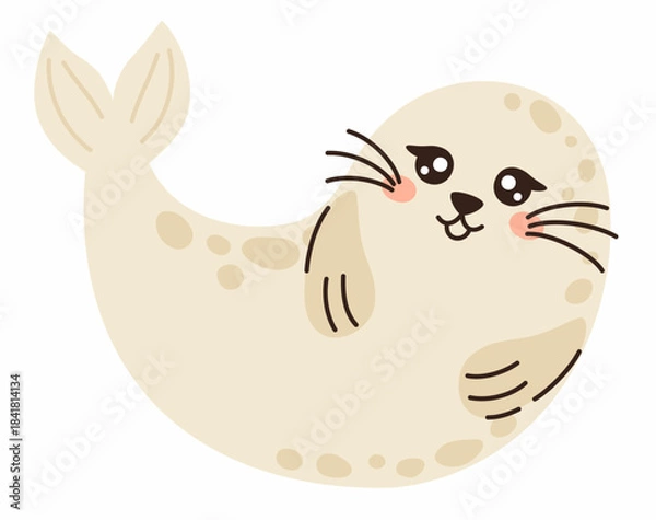 Obraz A cheerful seal. A cute sea animal.