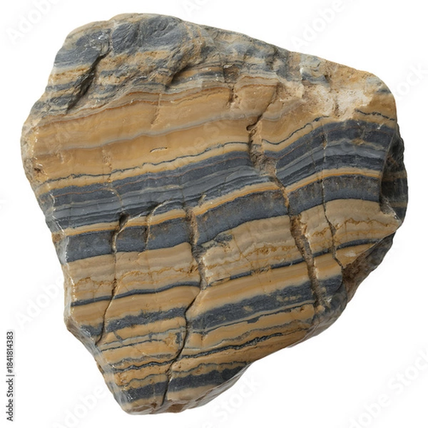 Fototapeta Striped Rock Formation Displaying Distinct Parallel Banding Patterns