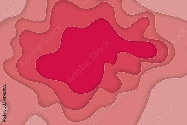 Fototapeta Abstract background with paper cut shapes. Vector volume design layout for business presentations, flyers, posters. Volumetric waves, paper art 3d design