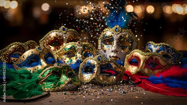 Obraz Mardi-Gras-Festival background 