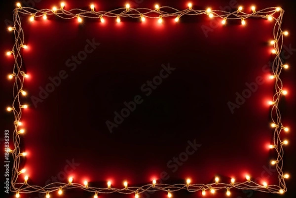 Obraz Festive Holiday Light Frame on Dark Background