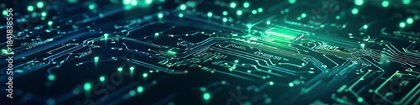 Obraz Digital green and blue background