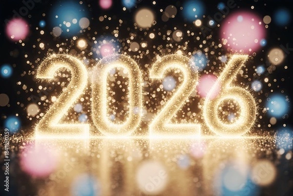 Obraz Glittering 2026 with Bokeh Lights