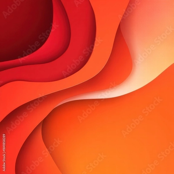 Fototapeta Futuristic neon sound wave visualization. Abstract audio waveform with glowing pink and blue lines on a grid background.
Abstract layered waves with gradient purple, pink, orange, and yellow colors. 