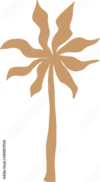 Obraz Hand Drawn Twisted Leaf Palm Tree