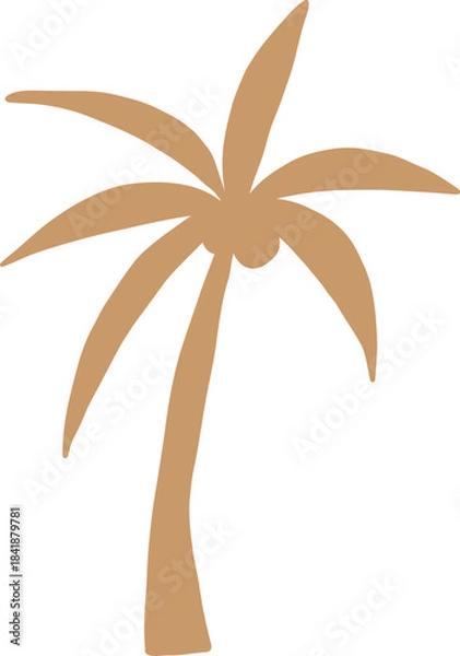 Obraz Hand Drawn Curved Palm Tree
