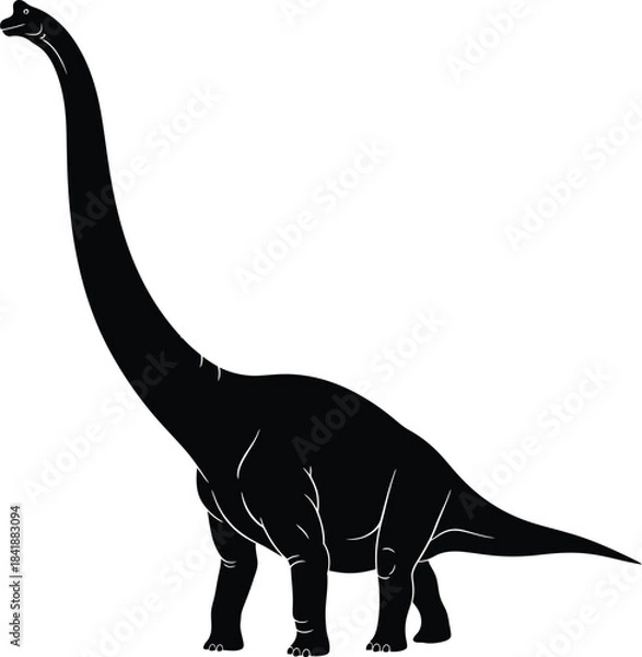 Fototapeta Brachiosaurus Dinosaur Silhouette Vector