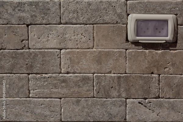 Fototapeta Textured decorative bricks for exterior cladding