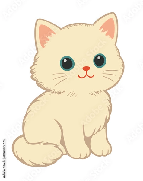 Obraz Cute kitten. Vector isolated illustration
