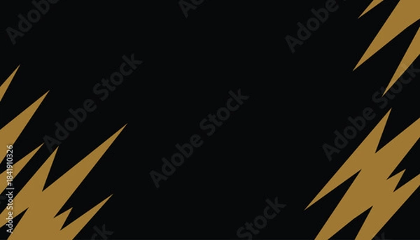 Obraz Bronze Lightning Shape Background on Black Canvas