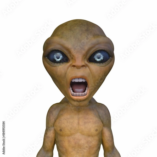 Fototapeta エイリアンの顔　3DCGレンダリング