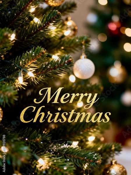 Obraz merry christmas greeting card