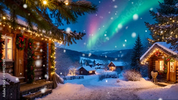 Obraz christmas tree in the city