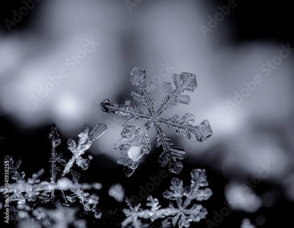 Obraz Snowflakes selective focus background
