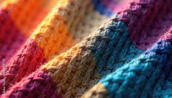 Obraz Intricate woven fabric, subtle color variations, pattern, knit, fabric