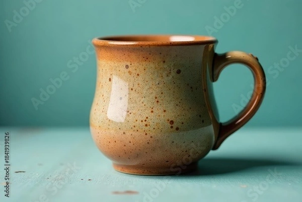 Obraz Large capacity stoneware mug, slightly textured surface , background, rustic