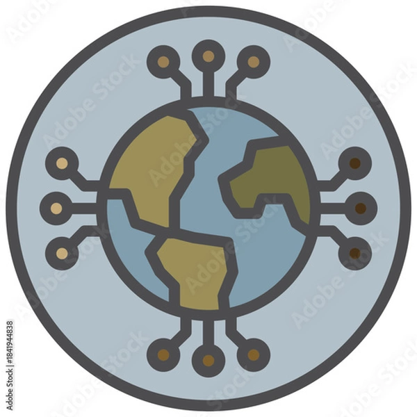 Obraz ecosystem icon line color