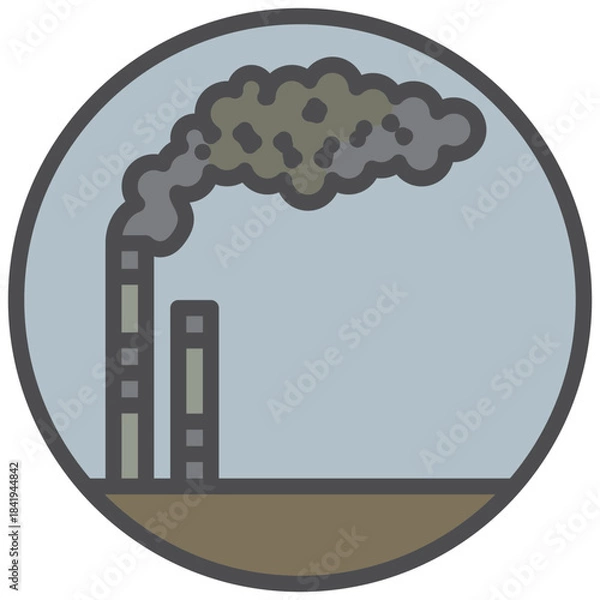 Obraz pollution icon line color
