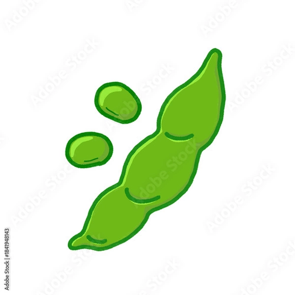 Obraz ビールイラスト素材｜枝豆のおつまみ