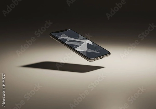 Obraz Modern Smartphone Floating with Geometric Screen in Dramatic Lighting