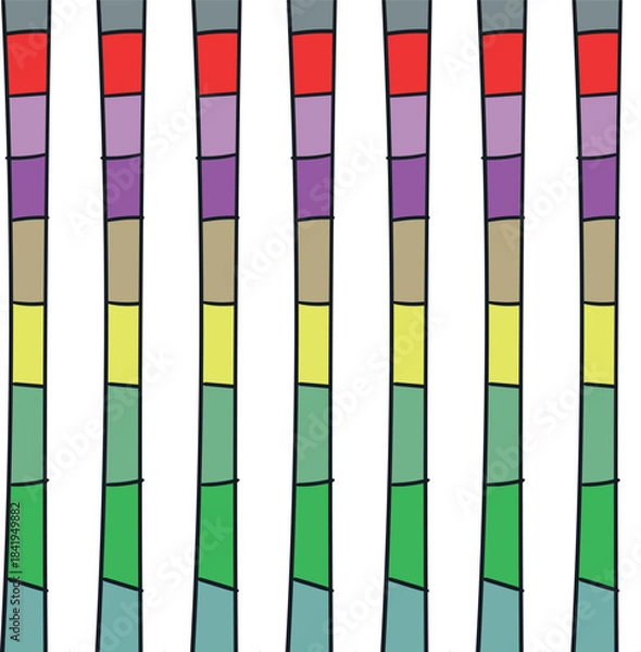 Fototapeta Adobe Illustrator Artwork with colored columns