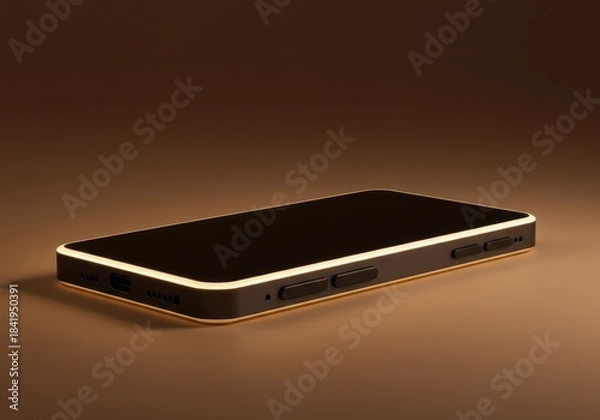 Obraz Modern Smartphone with Glow Effect on Dark Background