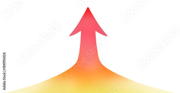 Obraz 手前から上へと伸びていくグラデーション矢印　背景透明