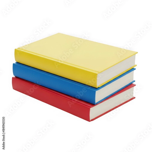 Fototapeta Stack of three books isolated on transparent background
