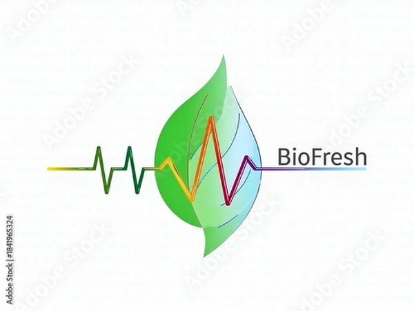 Obraz Biomarkers of natural vitality: a vibrant leaf with an ecological pulse for fresh life