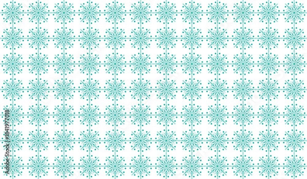 Fototapeta Turquoise Snowflake Repeating Pattern Christmas Design