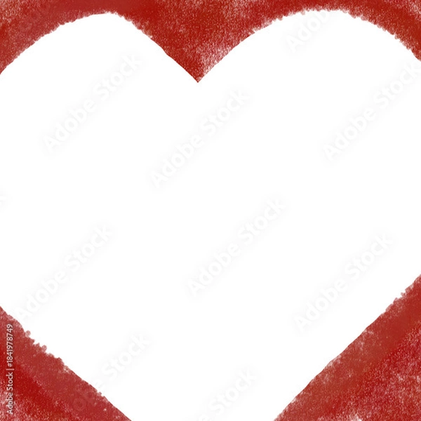 Obraz  クレヨンで描いたような愛のシンボル・バレンタインの背景