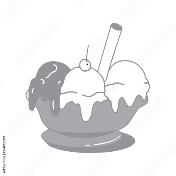 Obraz Three Scoop Ice Cream Sundae