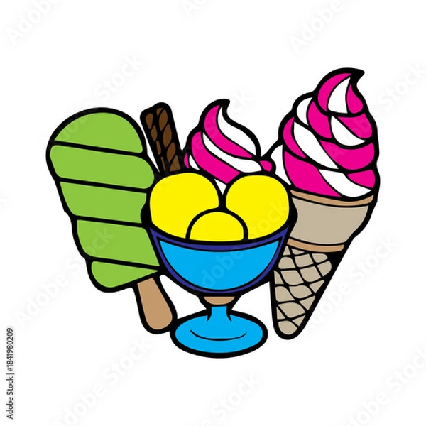 Obraz Ice Cream Assortment