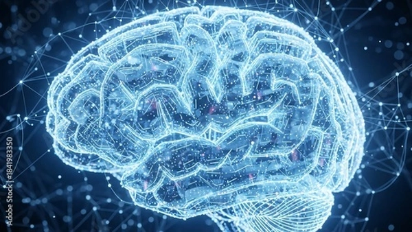 Fototapeta Digital Brain Network Connection Artificial Intelligence Concept.