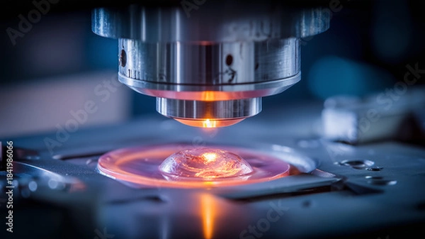 Obraz A scientific device interacting with a sample to represent laboratory precision and the broader concept of controlled scientific analysis.
