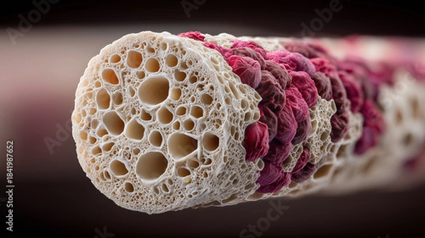 Obraz A biological cross section concept revealing porous internal structures illustrating natural formation, scientific analysis and organic complexity.

