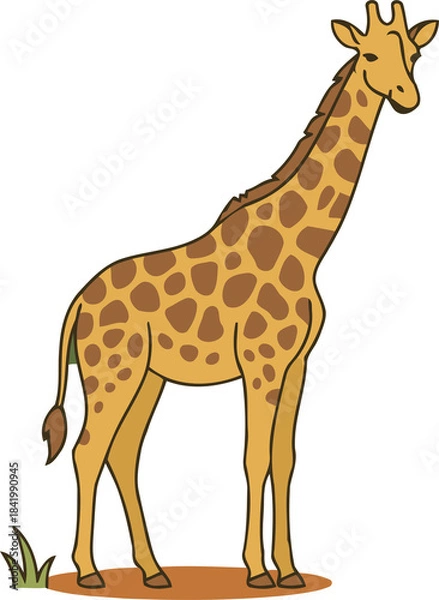 Obraz Cute Giraffe - Animal Character Illustration Isolated on Transparent Background