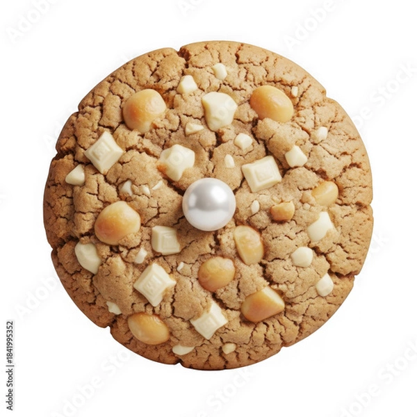 Fototapeta Delicious cookie with pearl isolated on transparent background