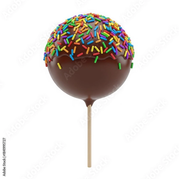 Fototapeta Chocolate cake pop isolated on transparent background