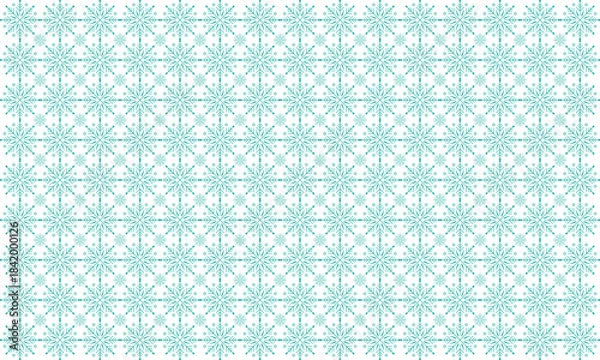 Fototapeta Elegant Turquoise Snowflake Holiday Pattern Design