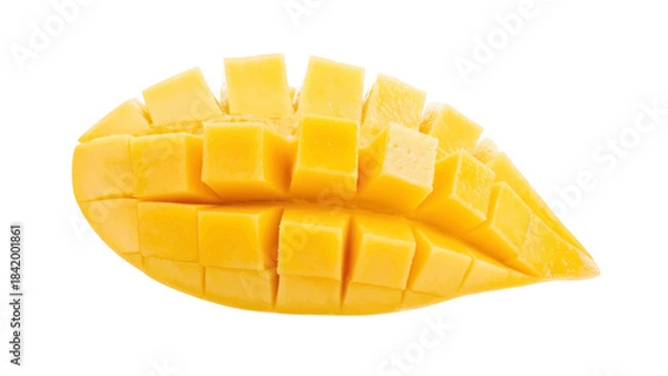Fototapeta Fresh Ripe Mango Cubes Vector Of, On Transparent Background