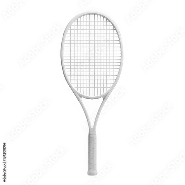 Fototapeta White tennis racket isolated on transparent background