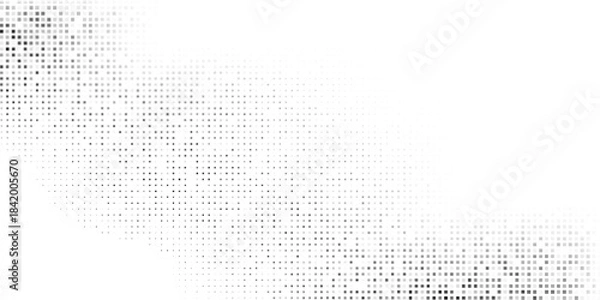 Obraz Vector rectangle transparant halftone gradient texture. Vanishing polka dot simple abstract
