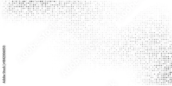 Obraz Art dot mesh halftone gradient texture. Vanishing polka dot vector simple
